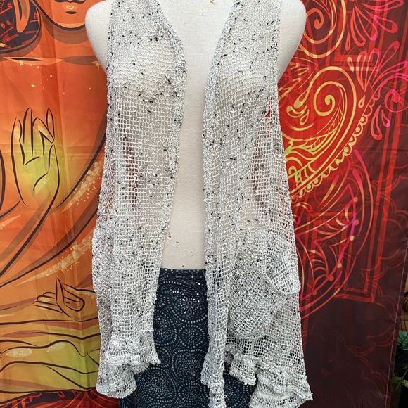 370- Papa We Love You ❤Vancouver Boho Vest & Navy & Silver Wrap - Picture 3 of 11